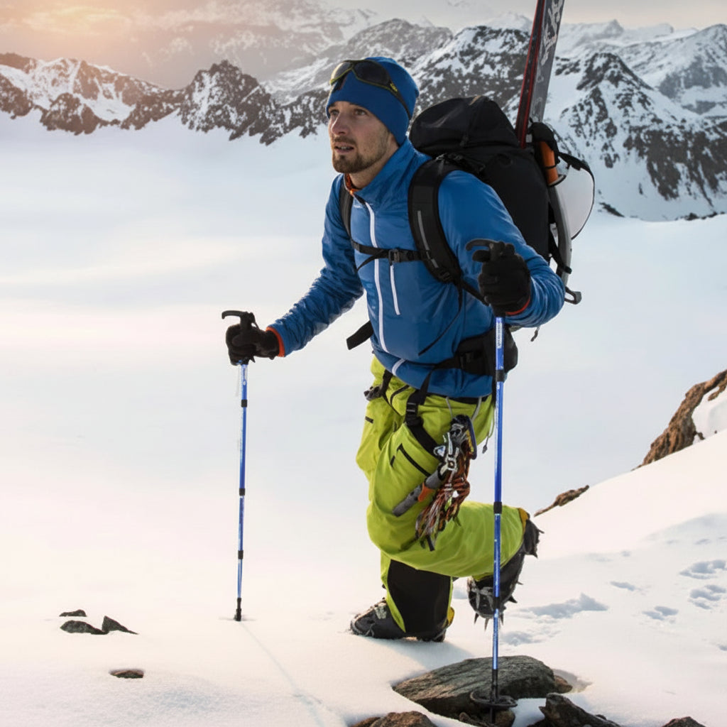 Three-Section Aluminium Alloy Trekking Pole Adjustable Ultra Light