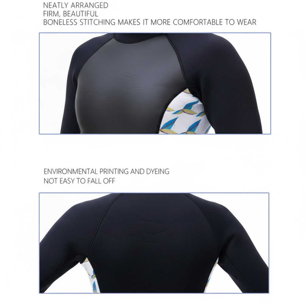 Women's Diving Suit Surfing Scuba Snorkelling Suit Full Swimsuit With Sleeve Length 3 mm