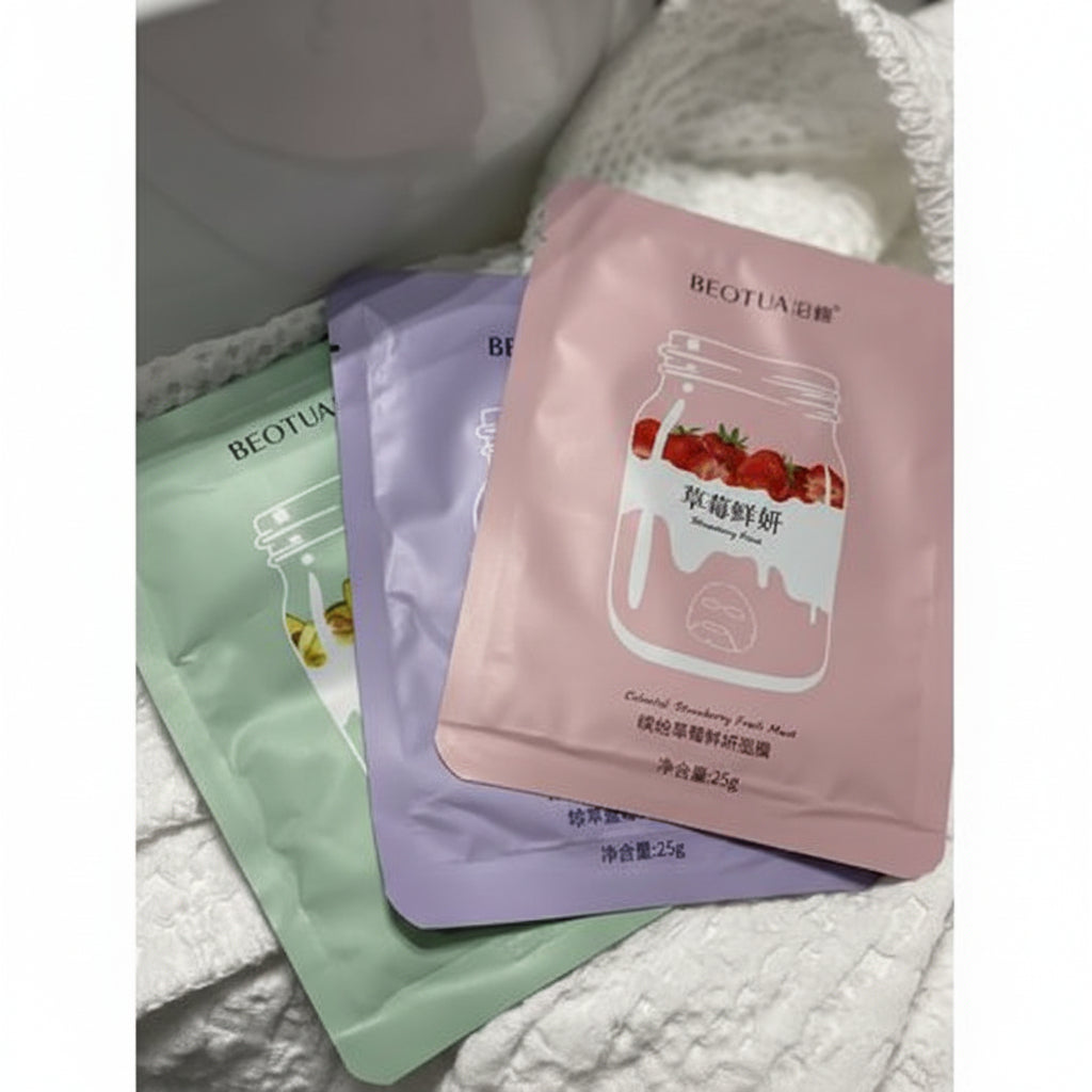 Nordik Beauty Korean Purifying Vitamin C Strawberry Face Sheet Mask(4 Pack)