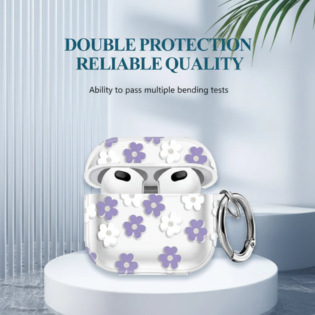 Shinny Flowers Soft TPU Protective Cover Case Compatible With AirPods 4