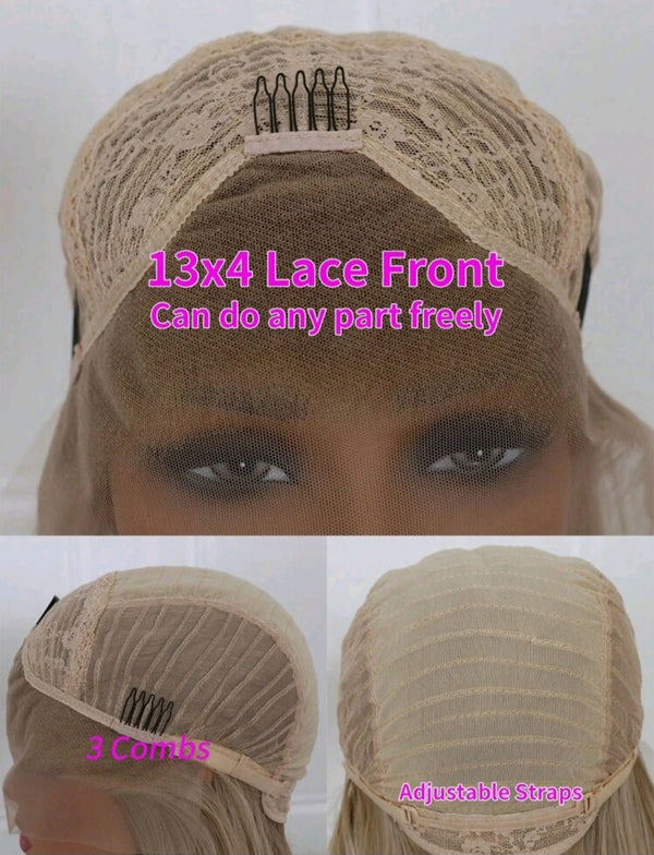 Blonde Lace Front Wigs Human Blend