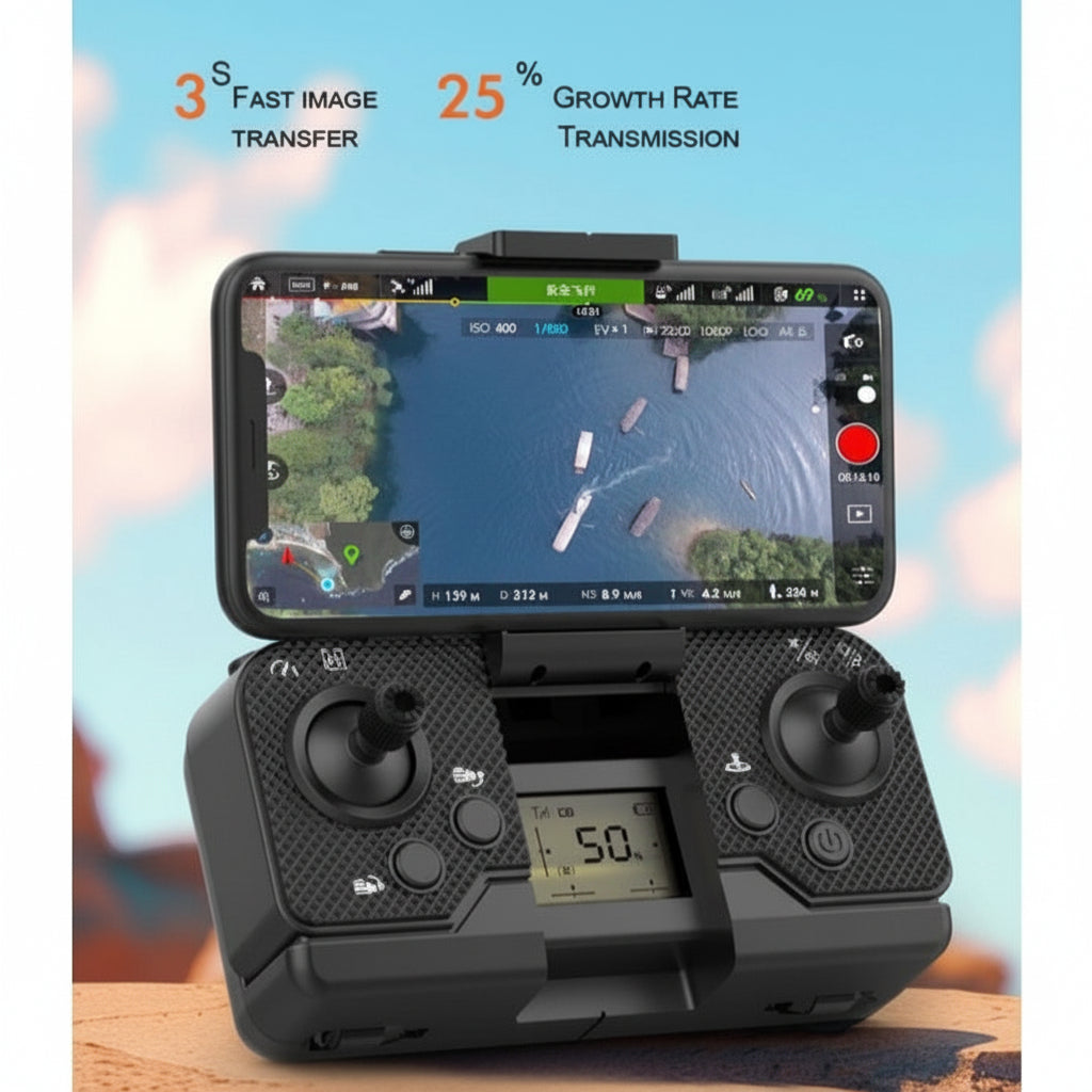 HD Aerial Drone with Brushless Motor-GPS +Optical Flow Positioning,3-Camera