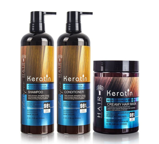 keratin Hair Shampoo, Conditioner & Mask