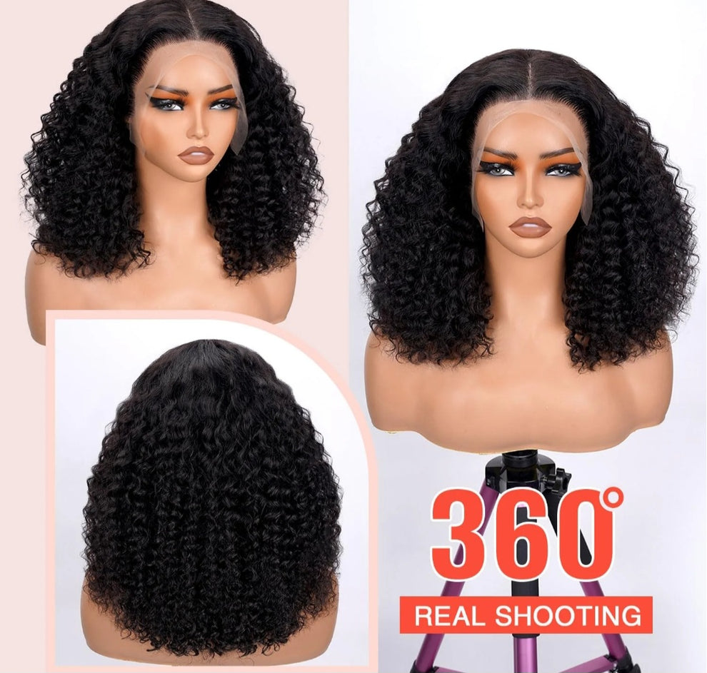 5*5 Gluess Curly Wig Human Hair