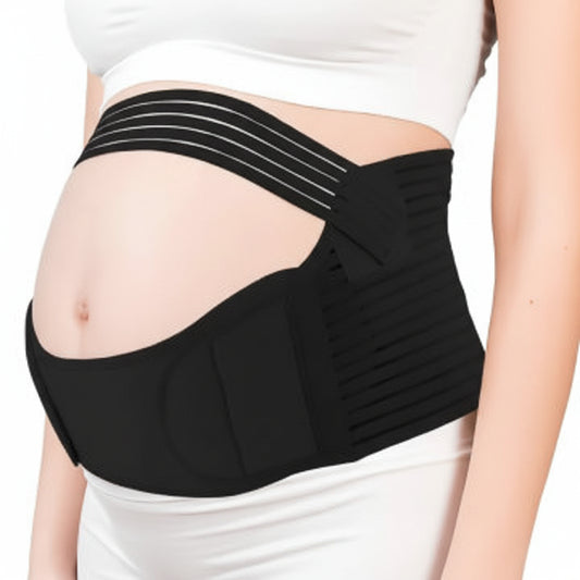 Adjustable Breathable Maternity Belly Band Black 2XL