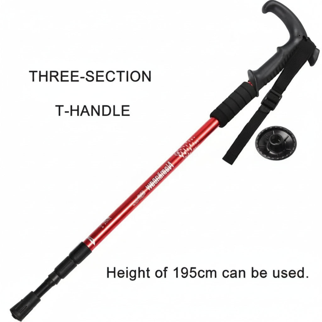 Three-Section Aluminium Alloy Trekking Pole Adjustable Ultra Light