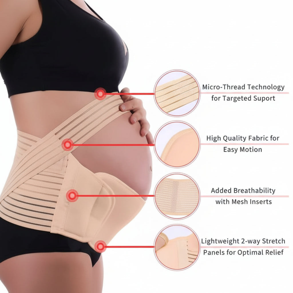 Adjustable Breathable Maternity Belly Band Beige