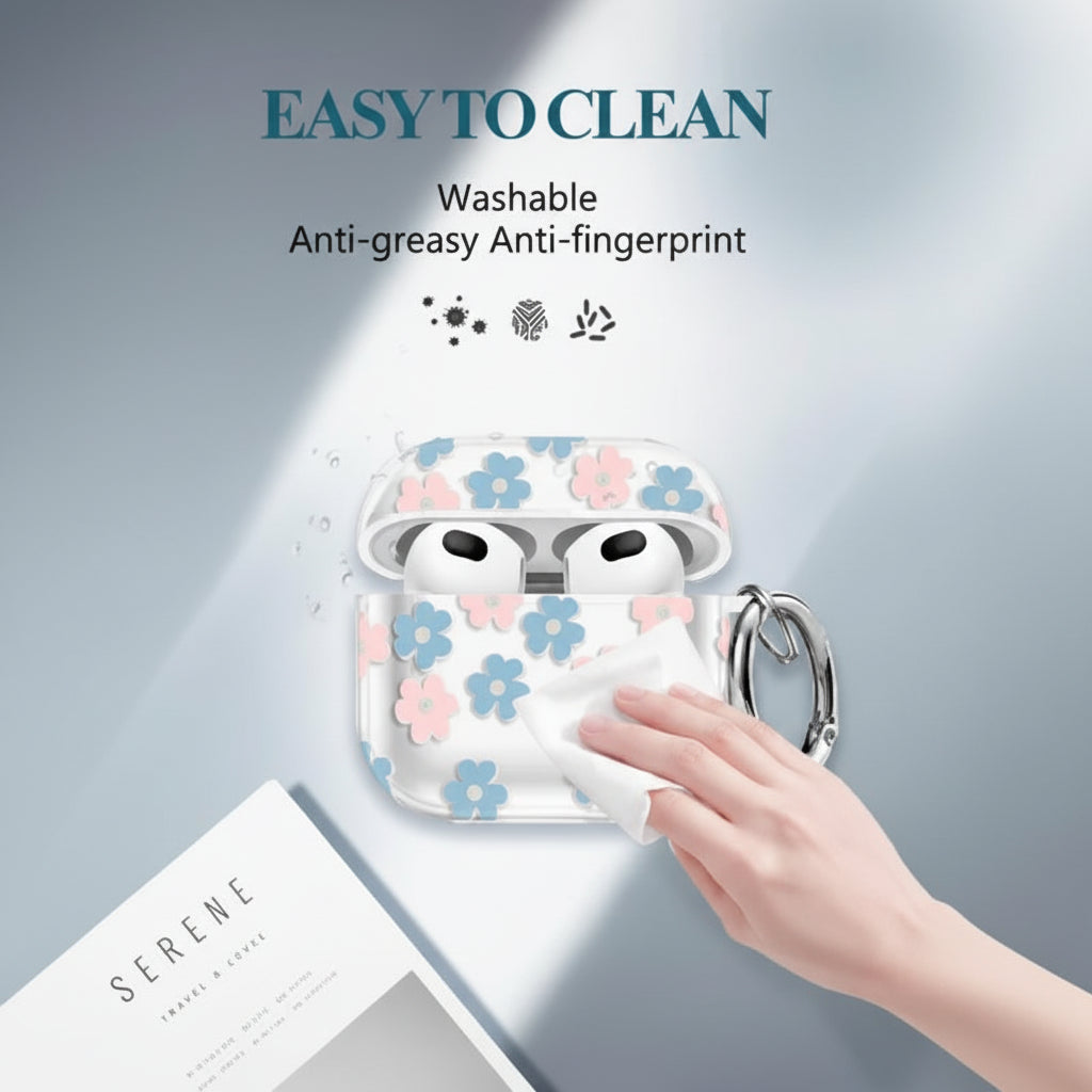 Shinny Flowers Soft TPU Protective Cover Case Compatible With AirPods 4