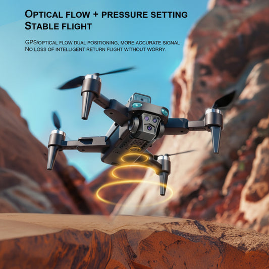 HD Aerial Drone with Brushless Motor-GPS +Optical Flow Positioning,3-Camera
