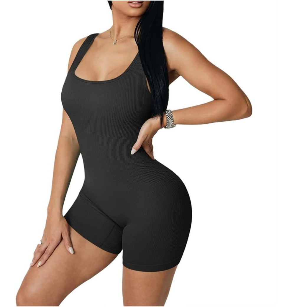 Womens Bodysuit Stretch Activewear Sportwear Sleeveless Yoga Romper Jumpsuit 1pc