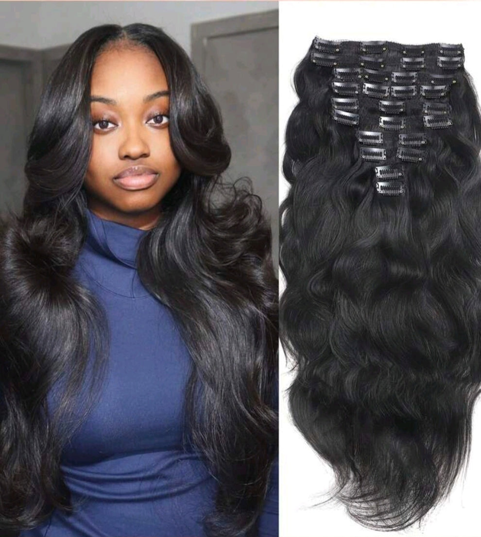 Black Eave Human Hair Clip-in
