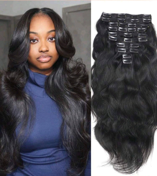 Black Eave Human Hair Clip-in