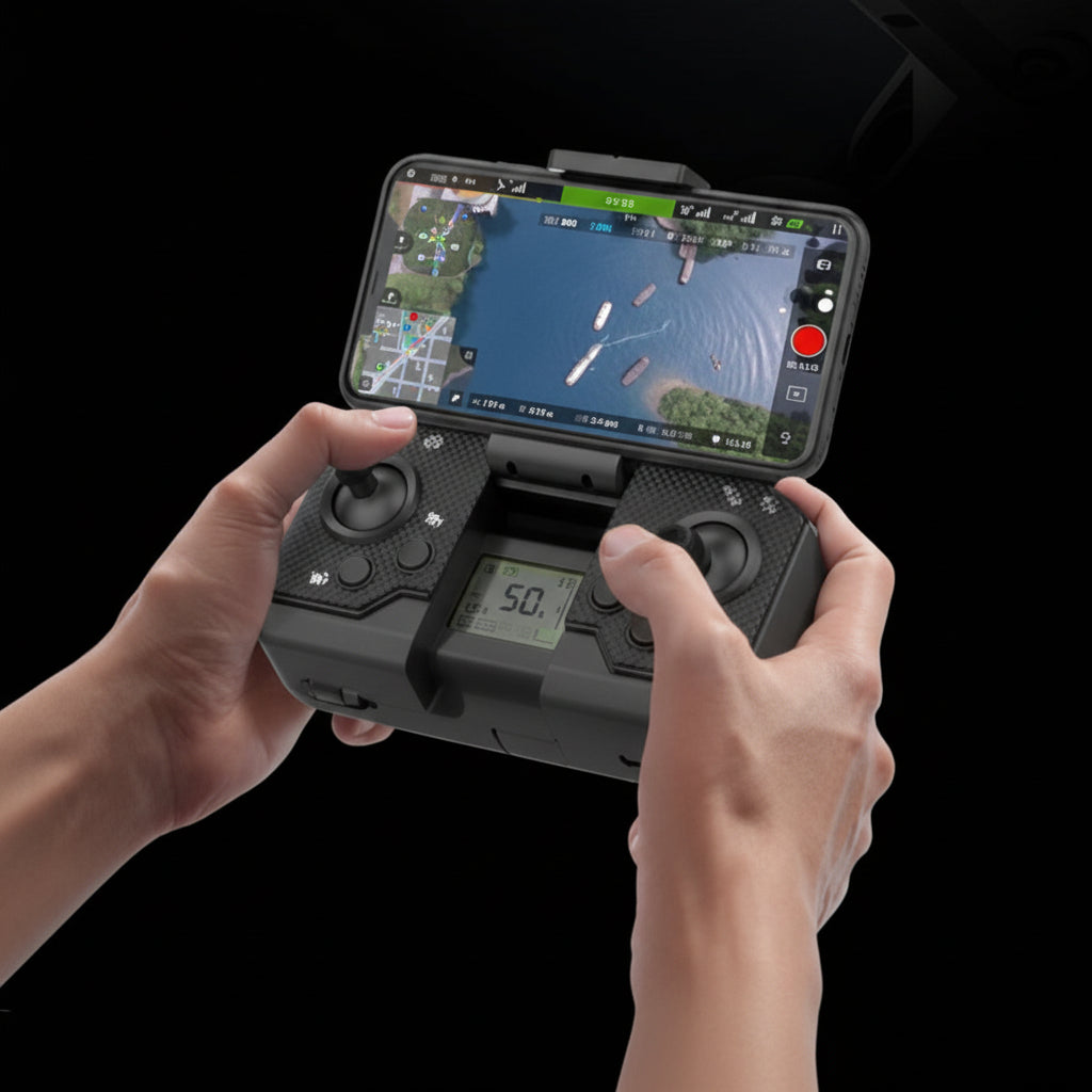 HD Aerial Drone with Brushless Motor-GPS +Optical Flow Positioning,3-Camera
