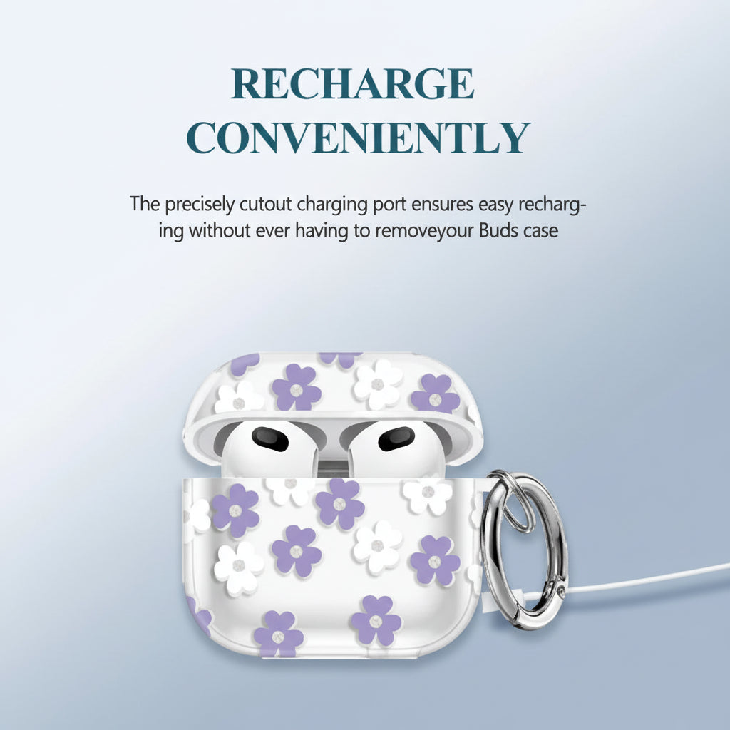 Shinny Flowers Soft TPU Protective Cover Case Compatible With AirPods 4