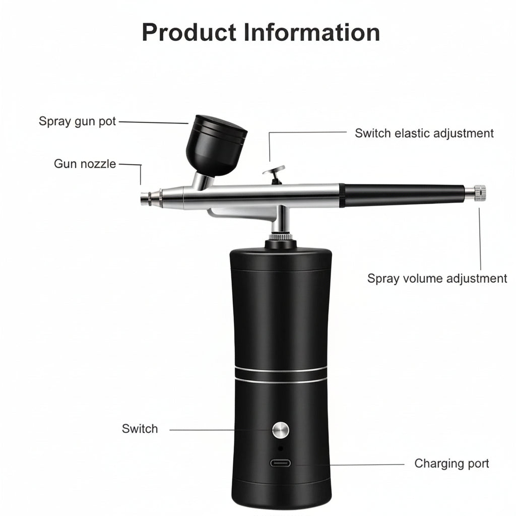 Portable Airbrush Compressor Kit – For Nails, Art, Cake & Makeup