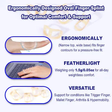 10Pcs Oval Finger Splints & Finger Sleeves Kit For Arthritis