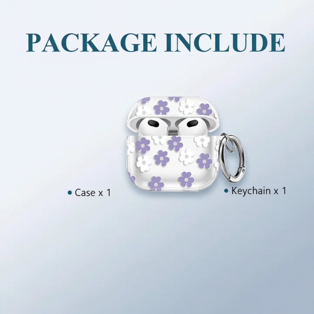 Shinny Flowers Soft TPU Protective Cover Case Compatible With AirPods 4