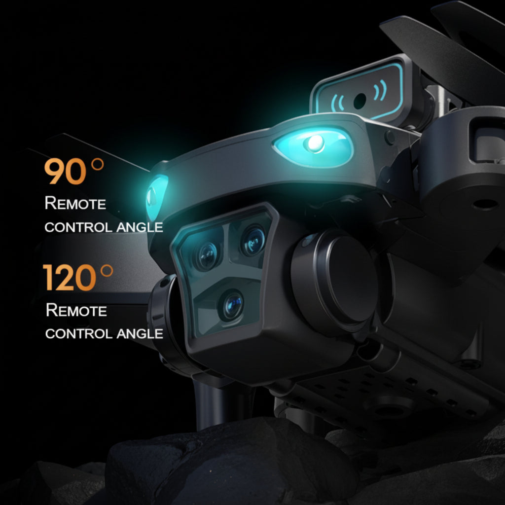 HD Aerial Drone with Brushless Motor-GPS +Optical Flow Positioning,3-Camera
