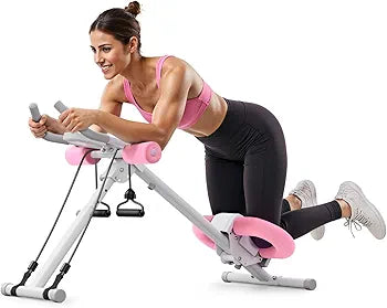 MERACH Adjustable Ab Trainer Foldable Machine for Abs Workout at Home Gym - White
