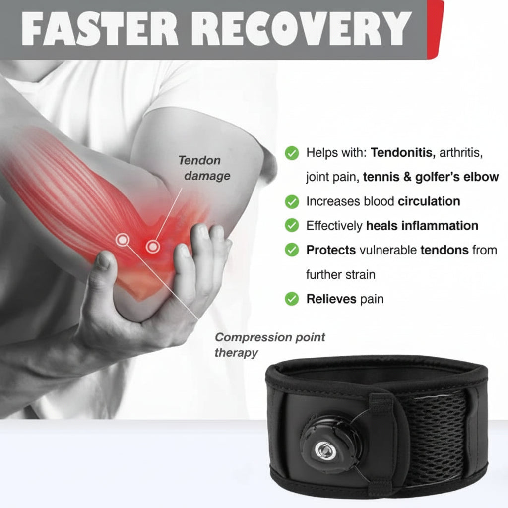 Pro-Grade Tennis Elbow Brace Support With Adjust Knob For Tendonitis
