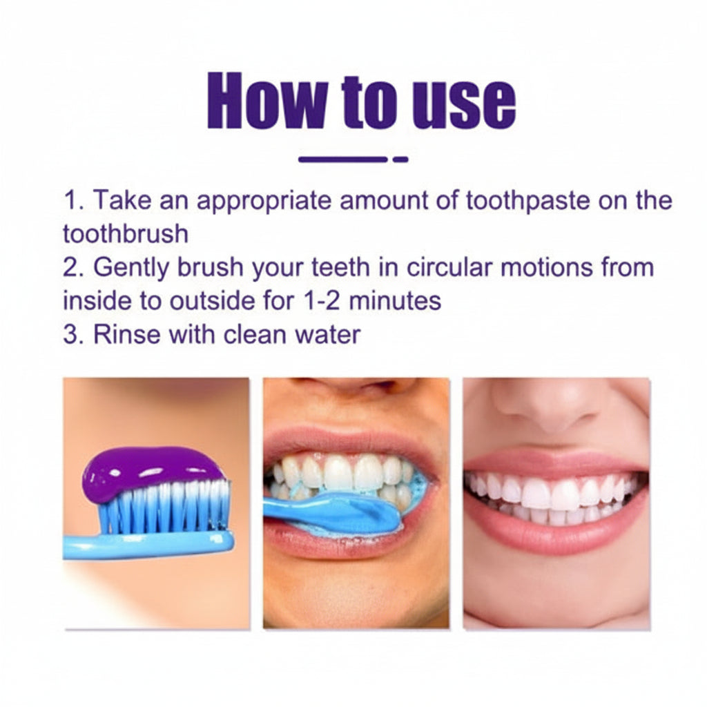 V34 Purple Toothpaste Whitening Gentle Care for Sensitive Teeth
