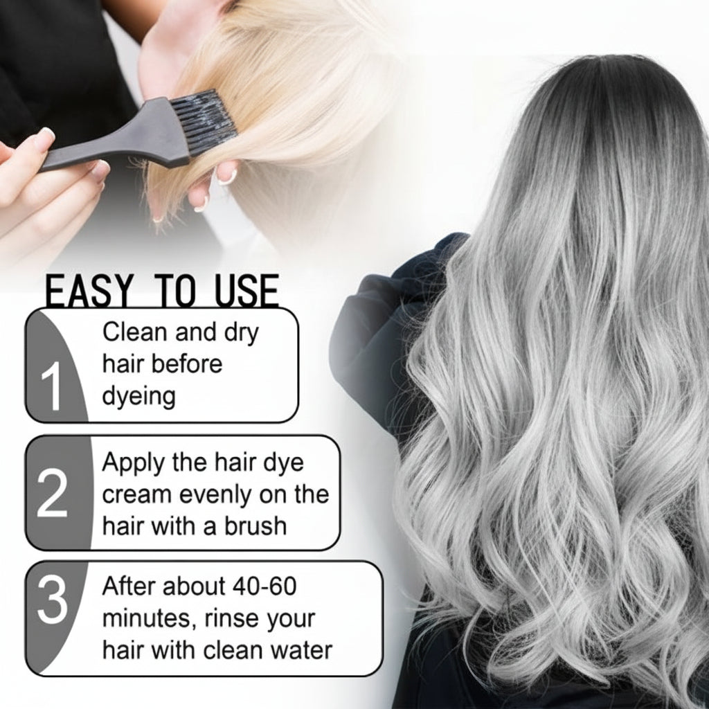 Gray Hair Coloring Cream Nourishing & Long-Lasting Shine