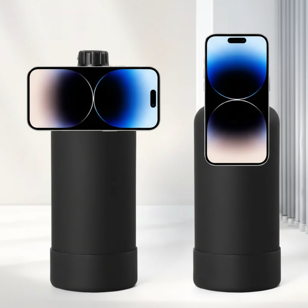 Stainless Steel Magnetic Thermos Cup Mobile Phone Holder Photo Taking Large Capacity Cold Water