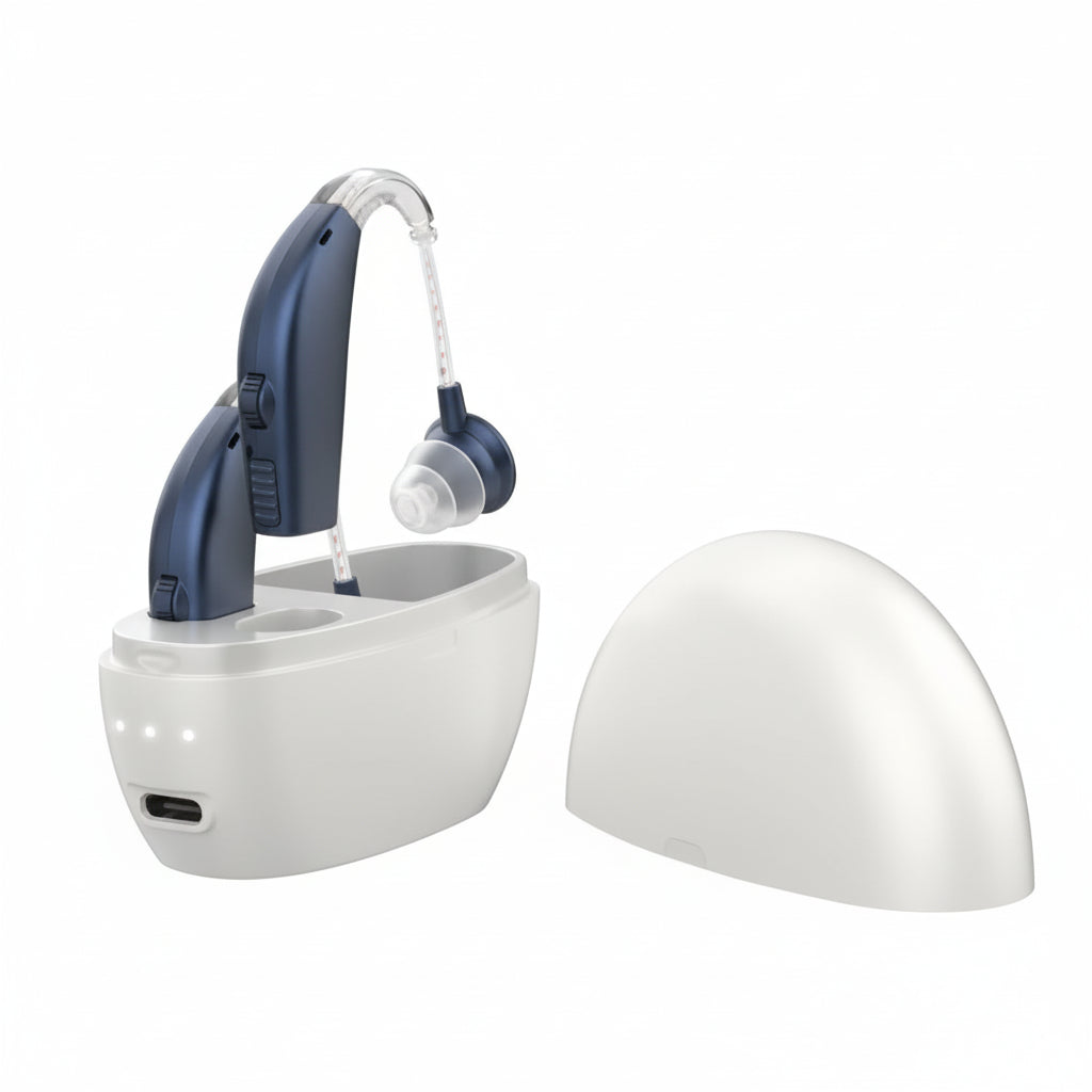 Bluetooth Hearing Amplifiers With Charging Case