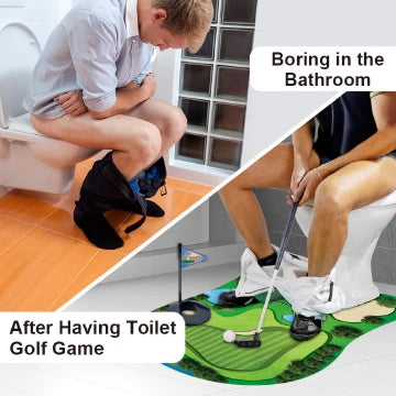 Toilet Golf Game Set Mini Potty Putter for Bathroom Fun