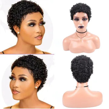 6 Inch Human Hair Curly Wig