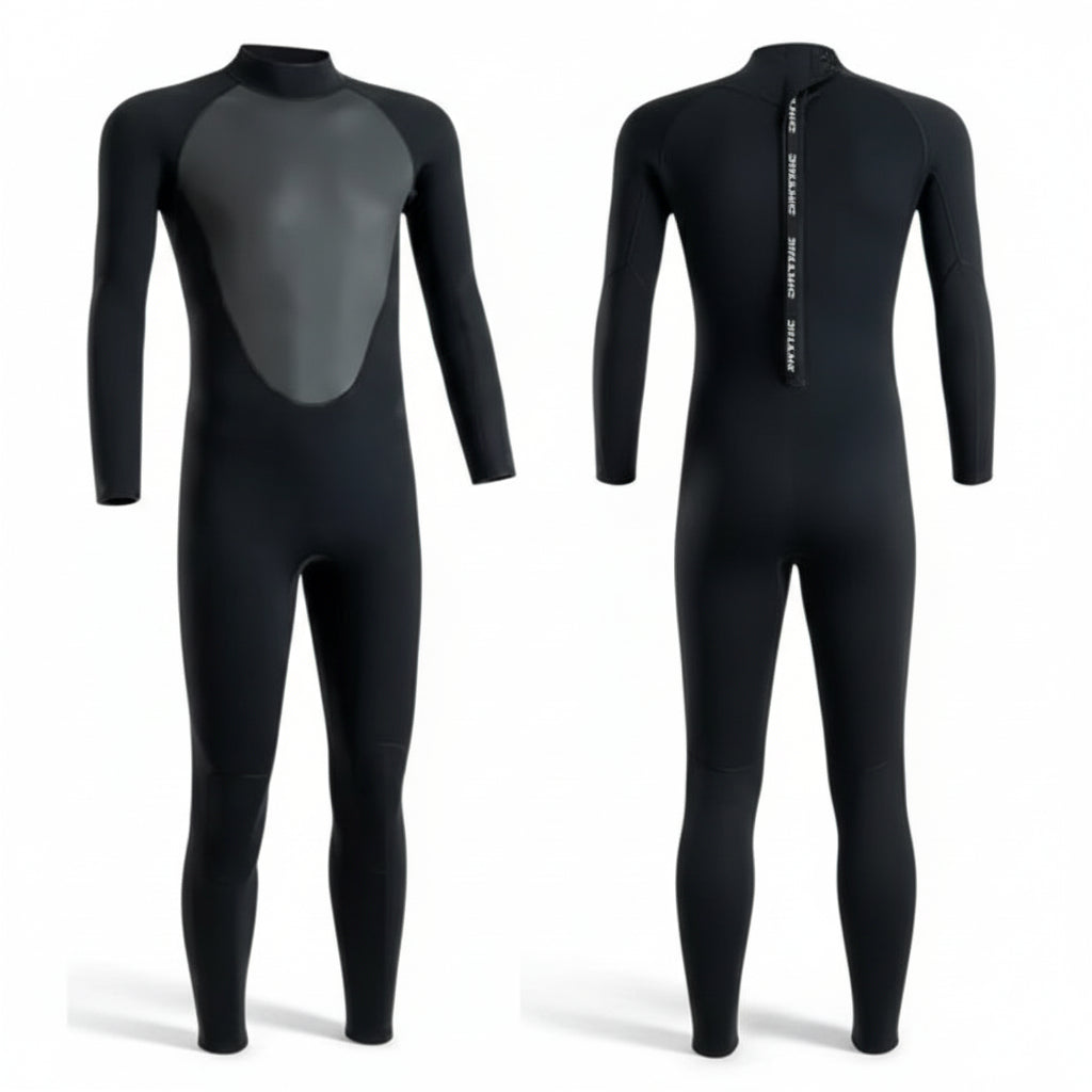 Men's 3mm Back Zip Neoprene Rubber Full Wetsuit
