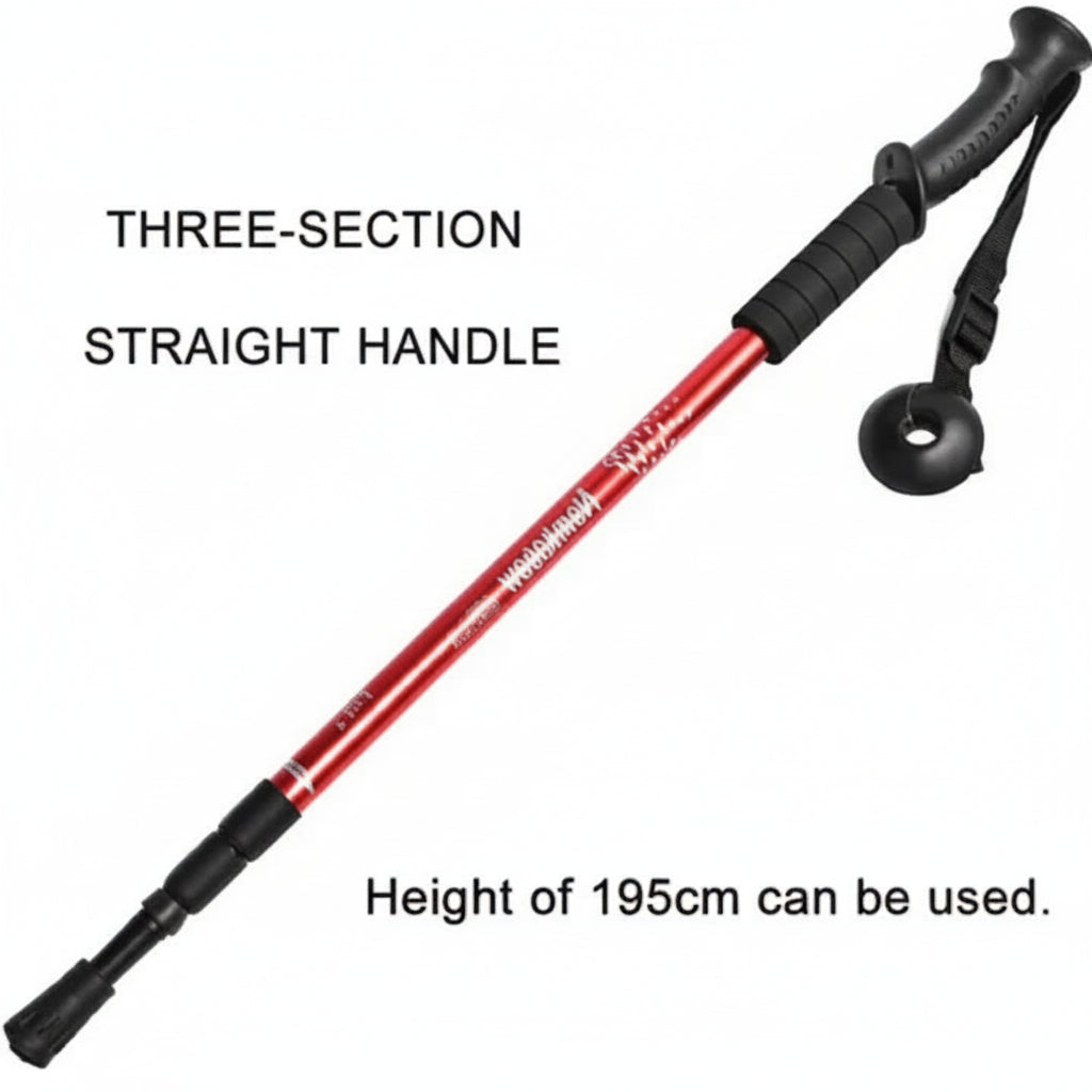 Three-Section Aluminium Alloy Trekking Pole Adjustable Ultra Light