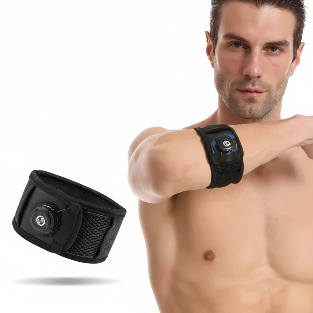 Pro-Grade Tennis Elbow Brace Support With Adjust Knob For Tendonitis