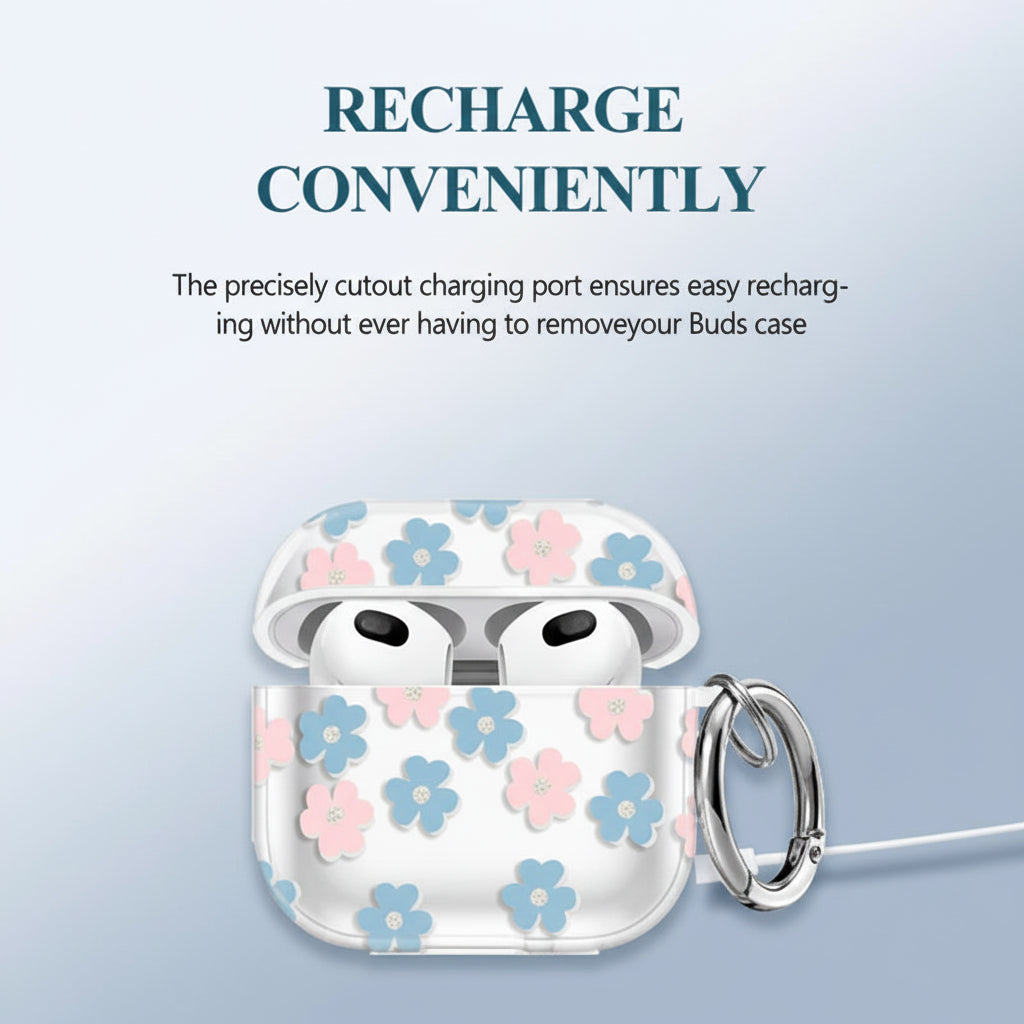 Shinny Flowers Soft TPU Protective Cover Case Compatible With AirPods 4