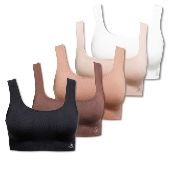 Seamfree 5 Pack Crop Tops - Tonal