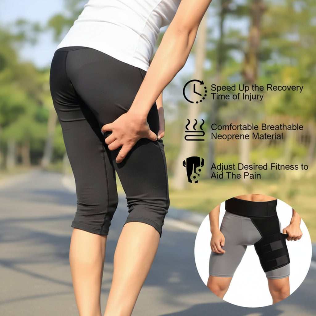 Waist And Leg Support With & Groin Pull Wrap - Unisex (black, 1pc)