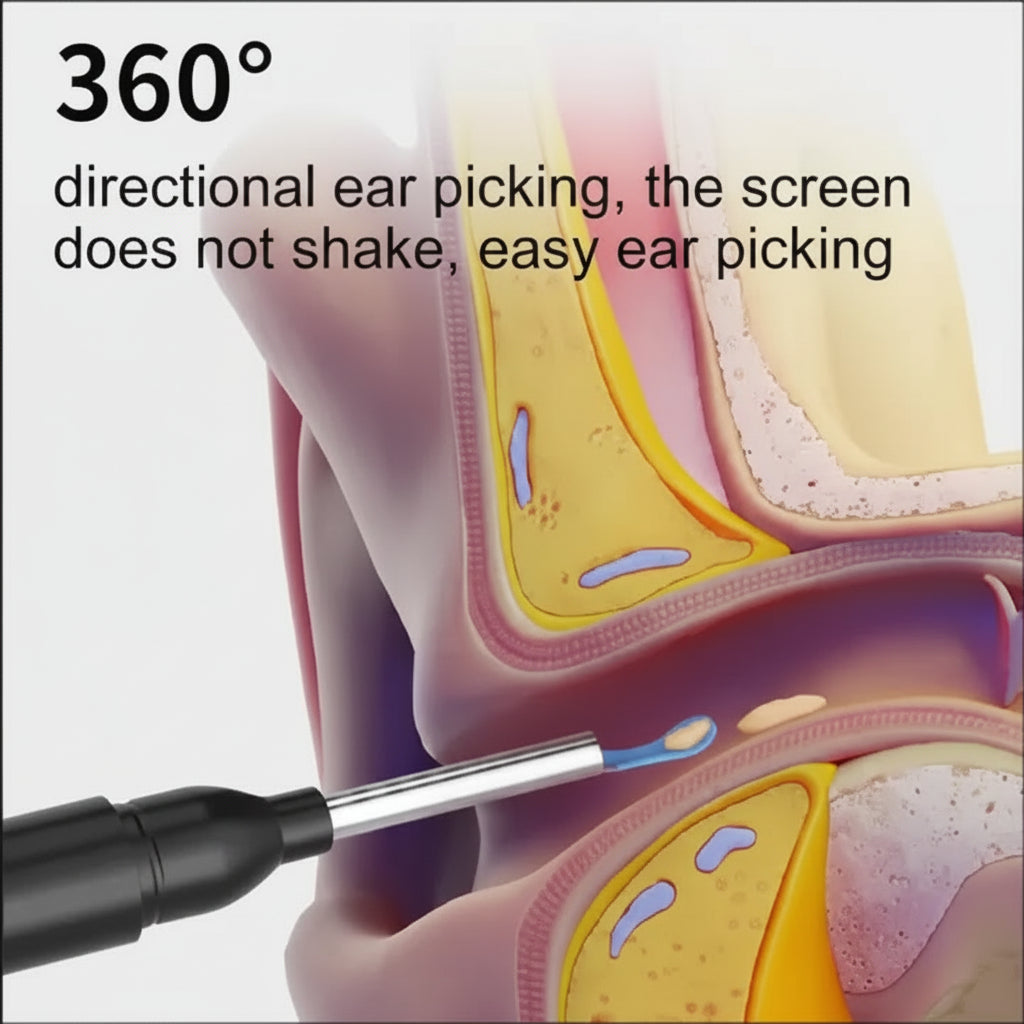 Ear Wax Otoscope With Camera-Black