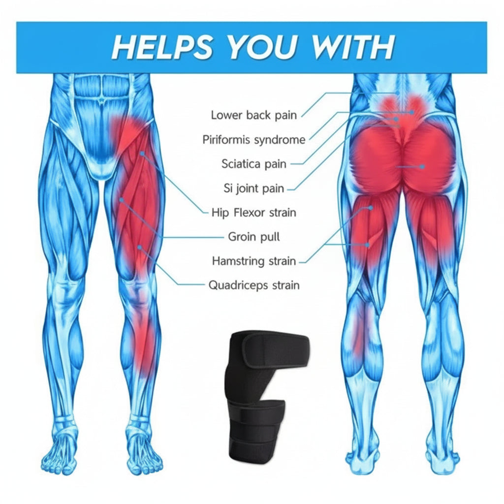 Waist And Leg Support With & Groin Pull Wrap - Unisex (black, 1pc)