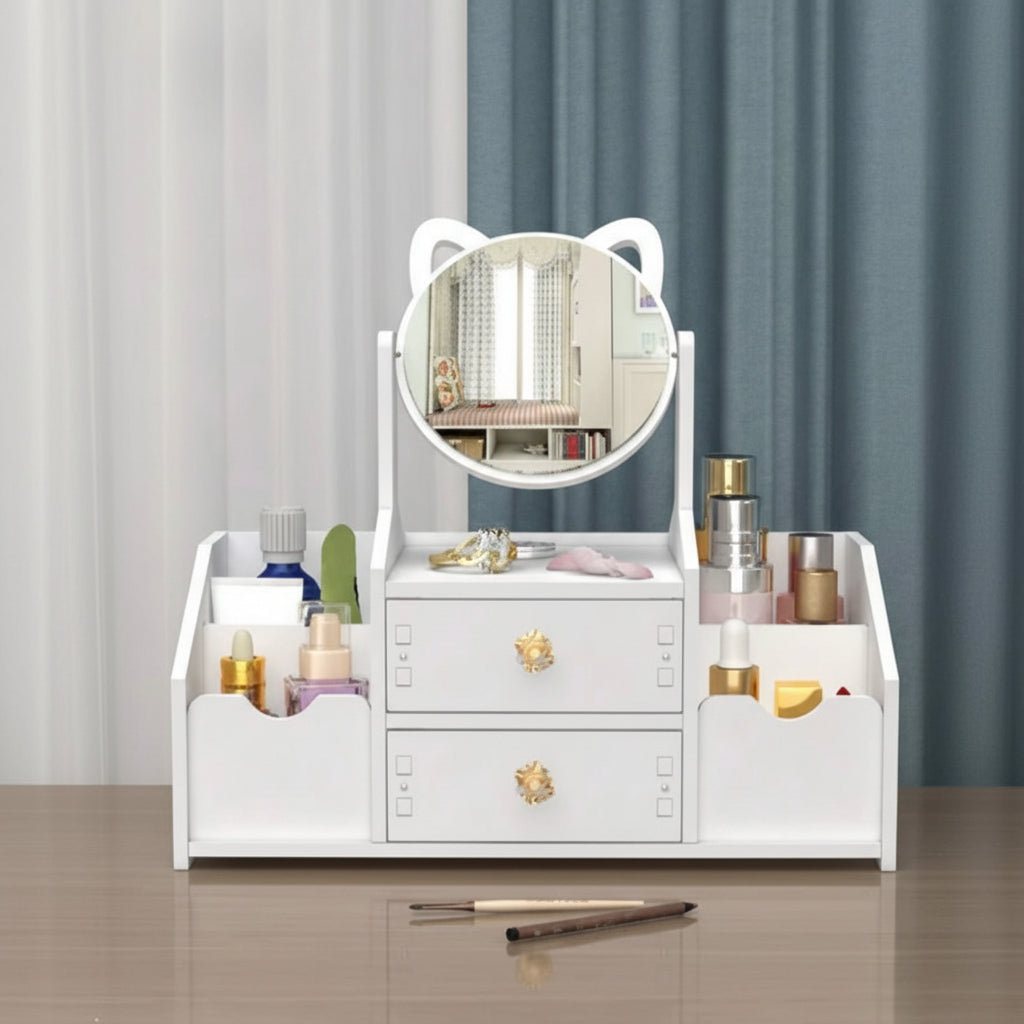 1pc Mirror Decor Cosmetic Storage Box