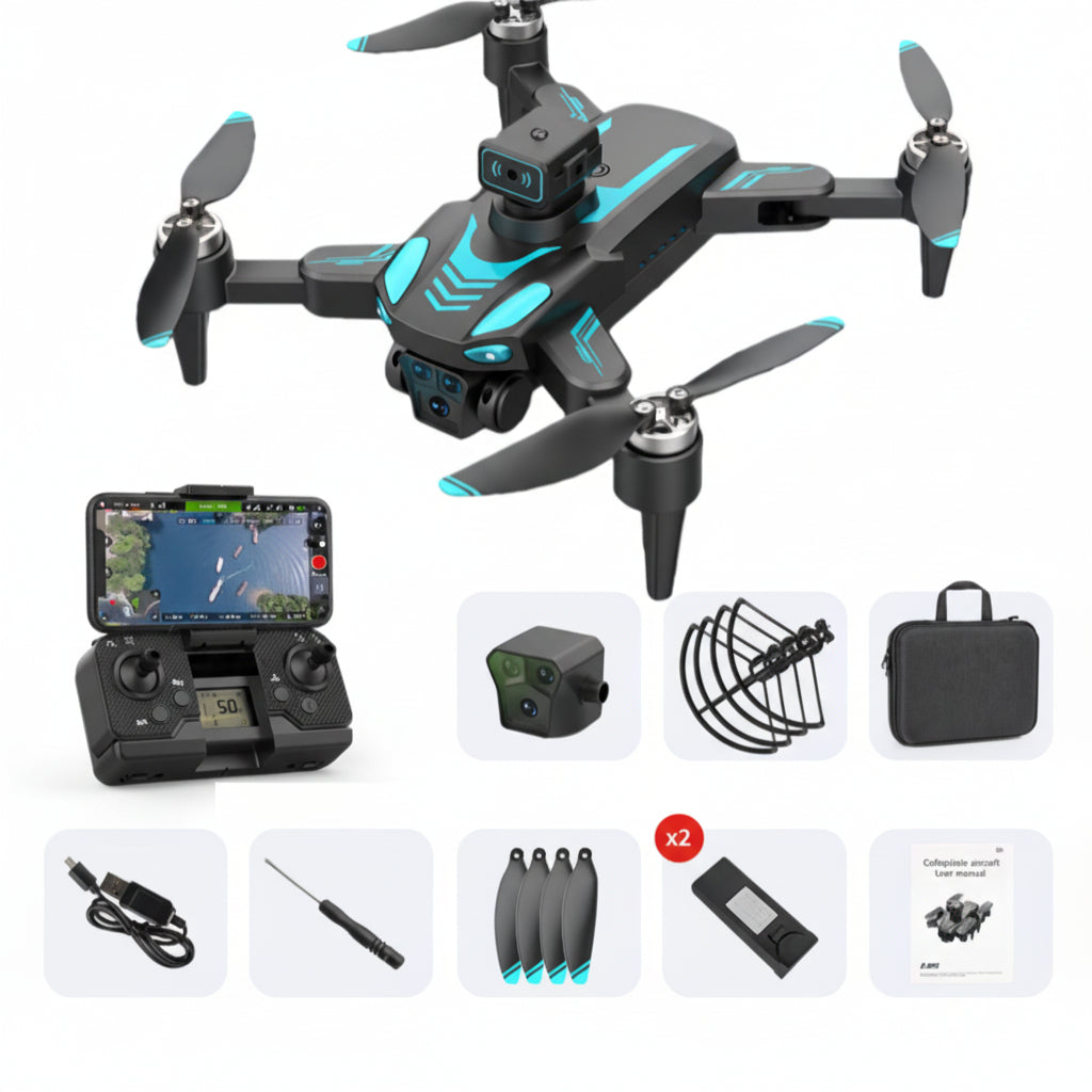 HD Aerial Drone with Brushless Motor-GPS +Optical Flow Positioning,3-Camera