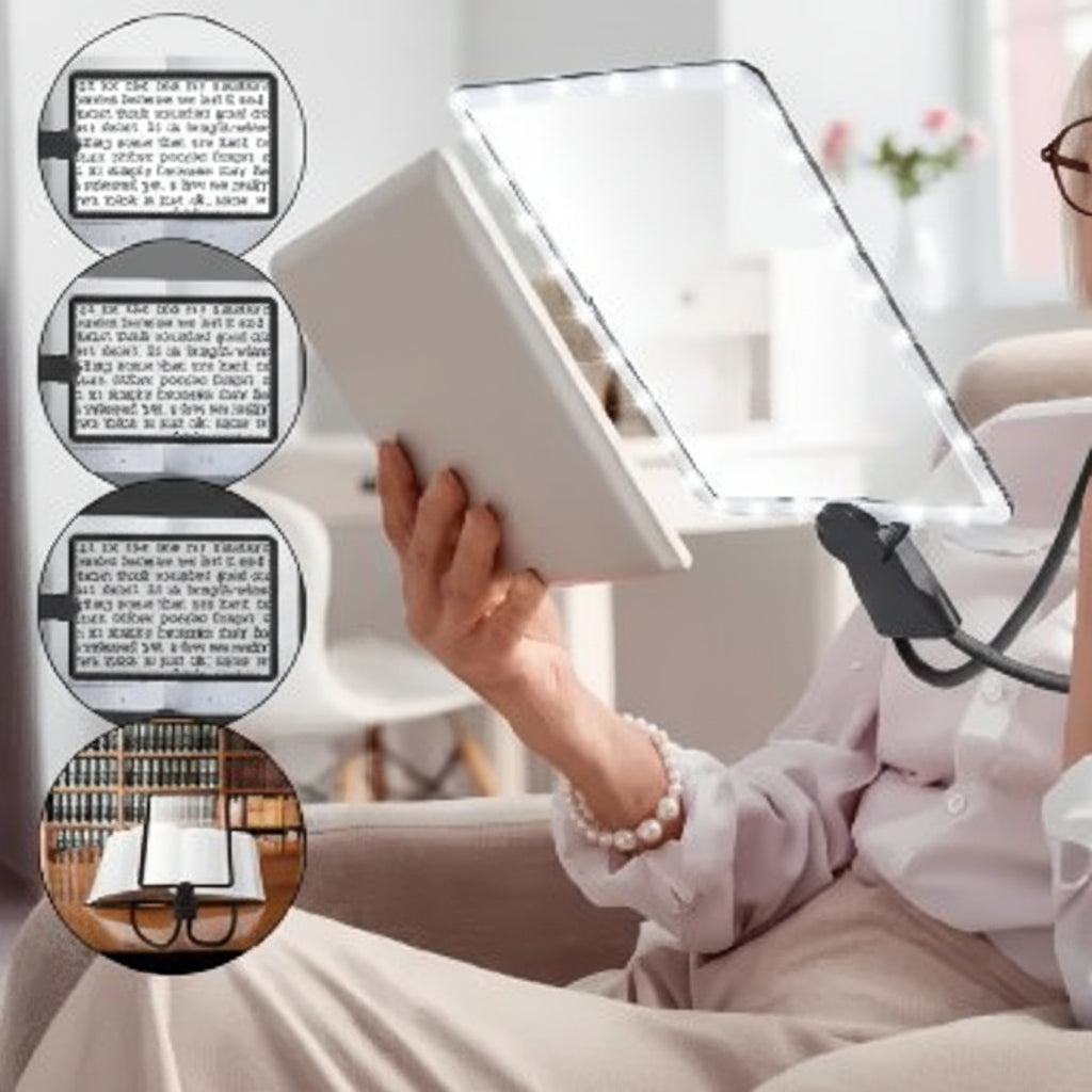 LED Light Magnifier Neck Hanging Handheld Desktop Multifunctional Rechargeable Elderly Reading Artifact