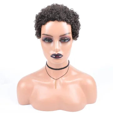6 Inch Human Hair Curly Wig