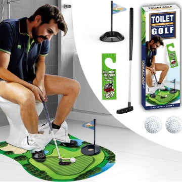 Toilet Golf Game Set Mini Potty Putter for Bathroom Fun