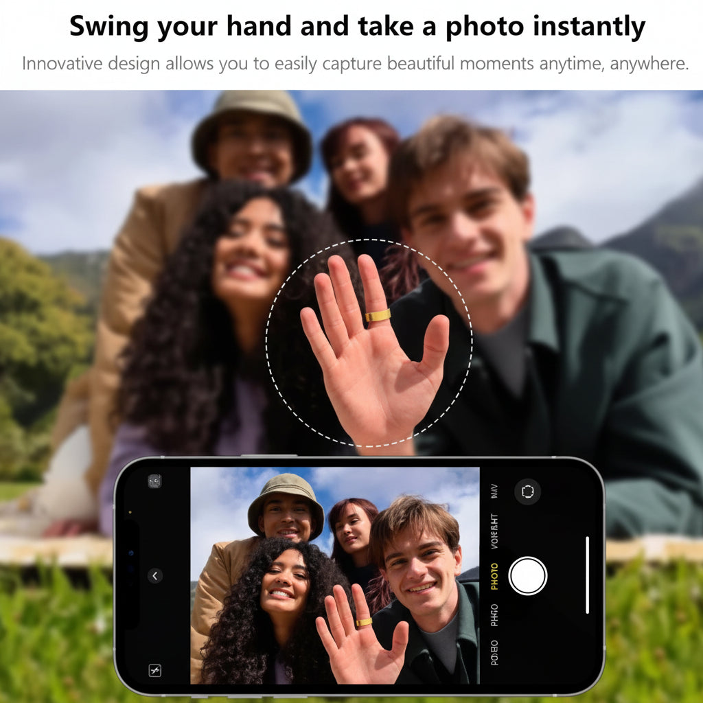 Waterproof Smart Ring with Health Tracking and Remote Camera Control