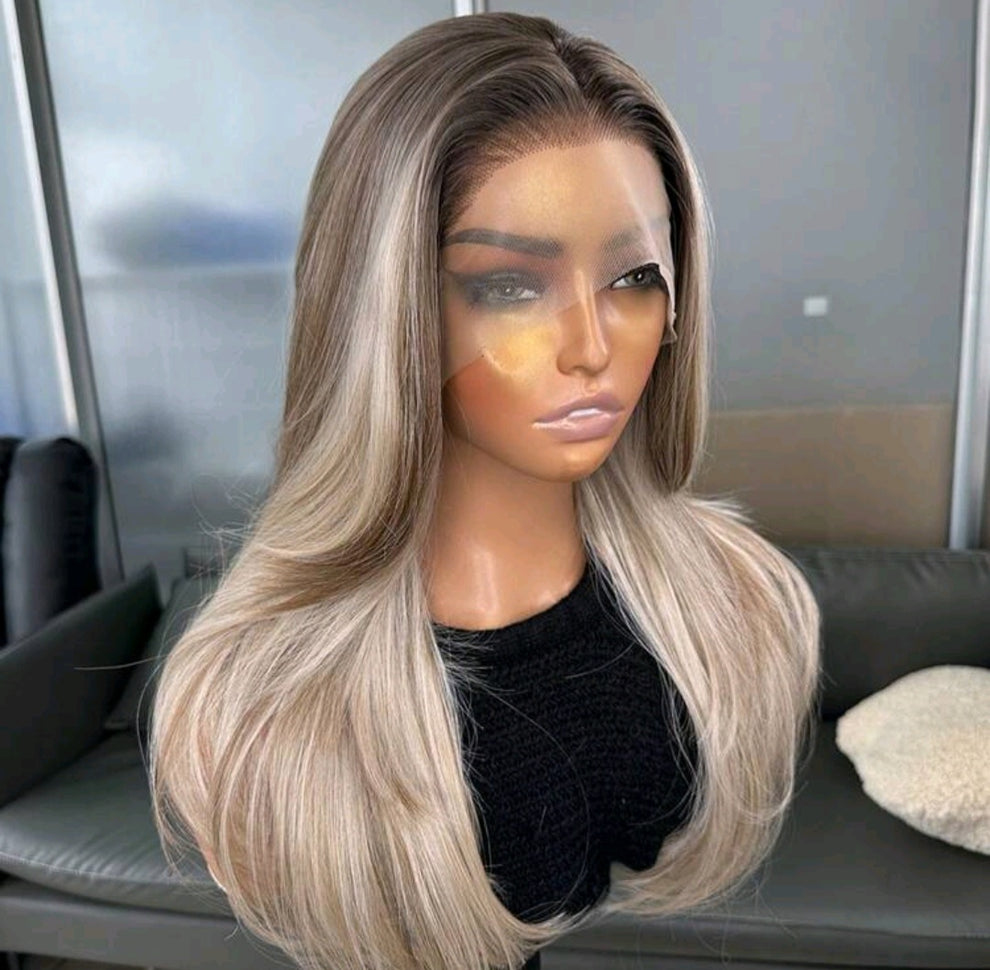 Blonde Ombre Lace Front Wig(human blend) 18inch