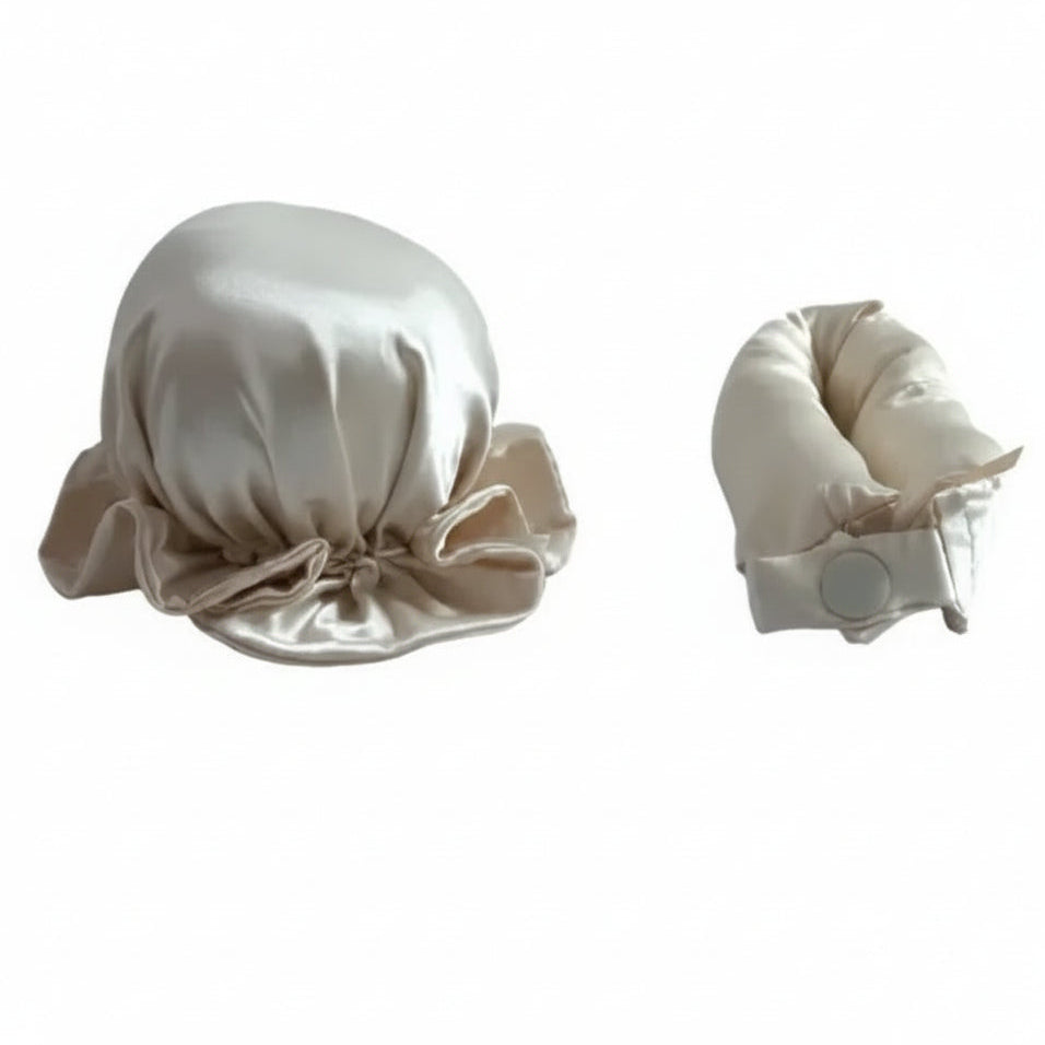 Curling Rod & Cap Satin Heatless Hair Rollers Set