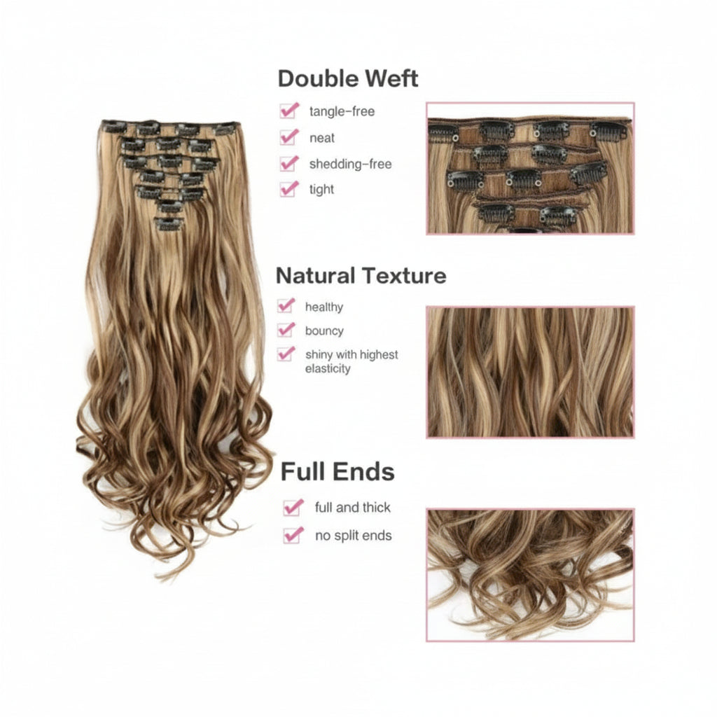 26th Avenue Collection 24 Inch Two Tone Blonde Clip In Extension.