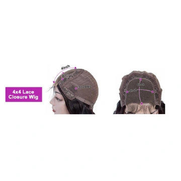 16 Inch Deep Wave 4x4 Closure Wig Human Hair