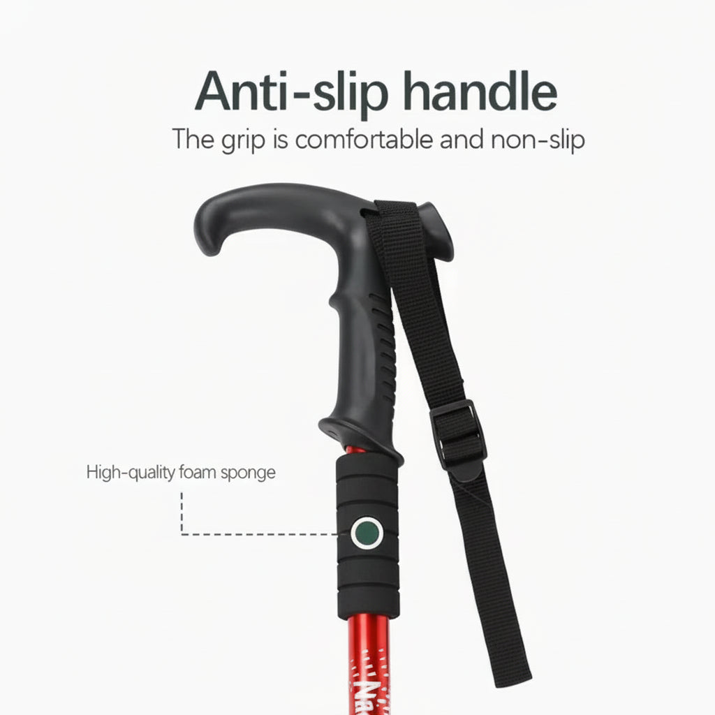 Three-Section Aluminium Alloy Trekking Pole Adjustable Ultra Light
