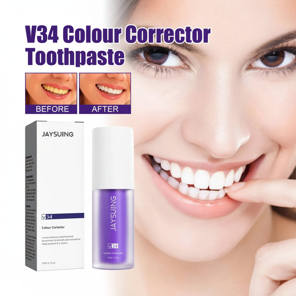 V34 Purple Toothpaste Whitening Gentle Care for Sensitive Teeth